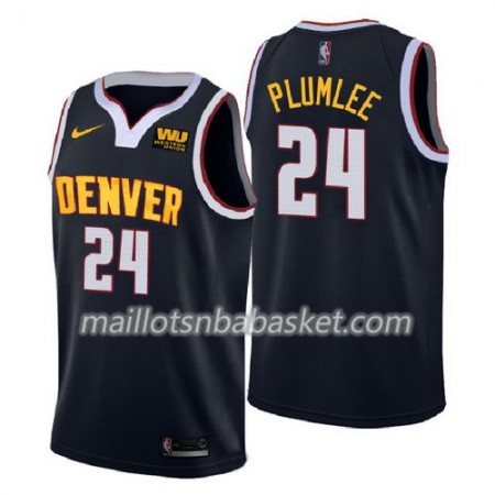 Maillot Homme Denver Nuggets Mason Plumlee 24 2018-2019 Nike Navy Swingman